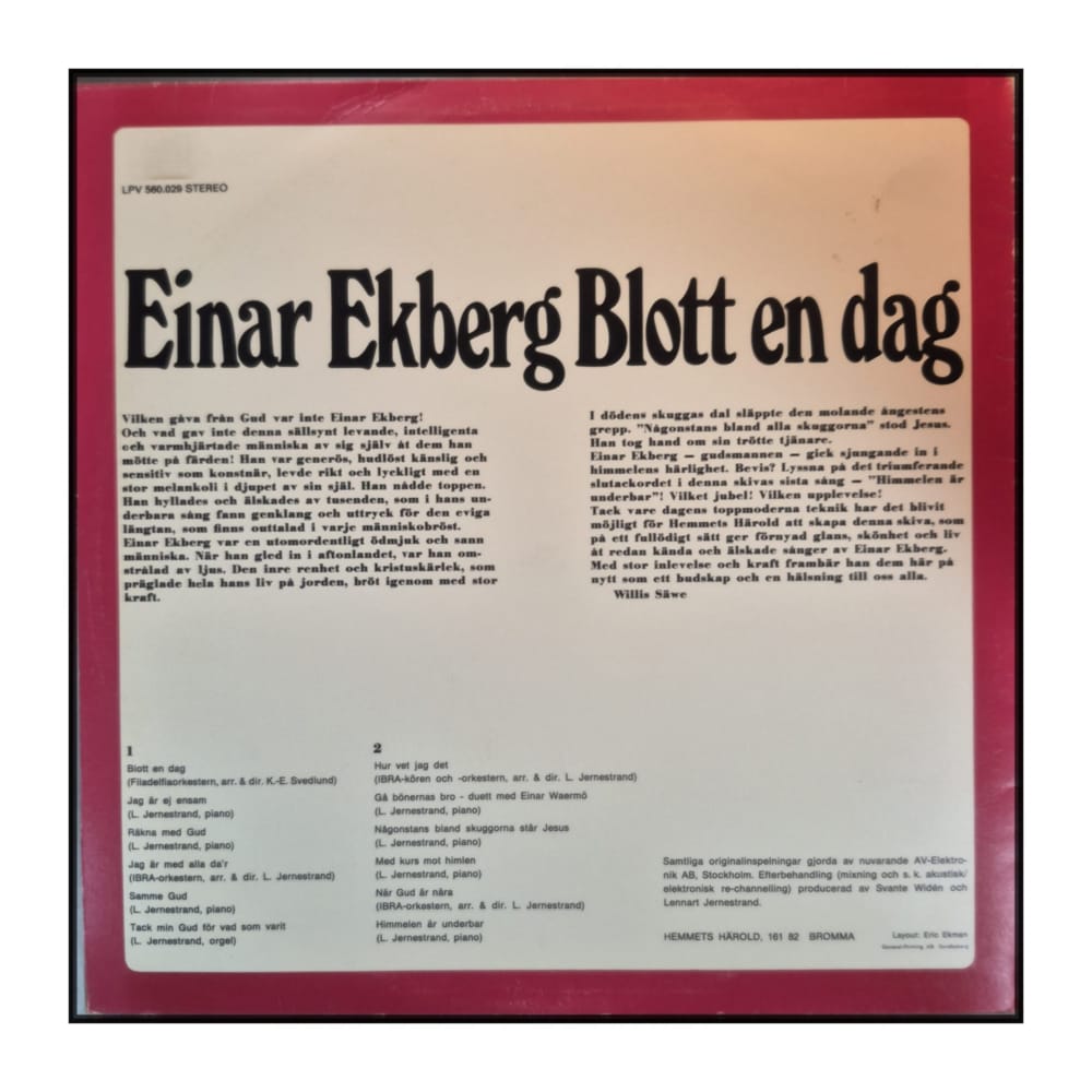 Einar Ekberg: Blott en dag