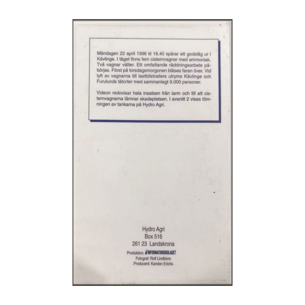 Tågolycka Med Ammoniak Vagnar - Kävlinge 1996-04-22