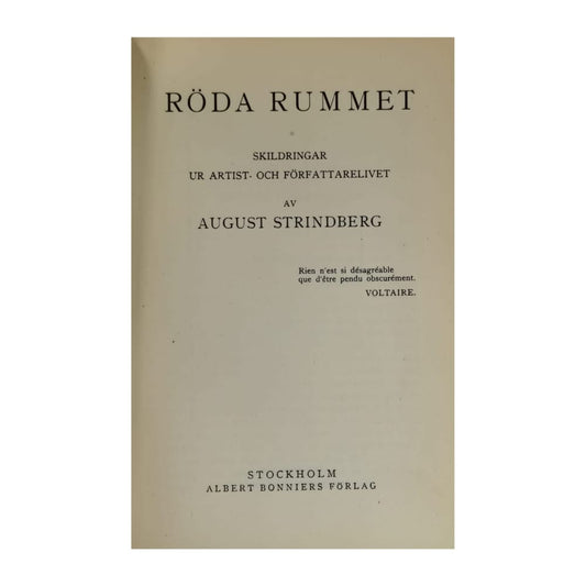 August Strindberg: Röda Rummet
