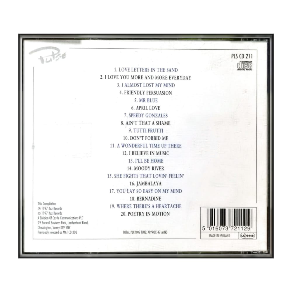 Pat Boone: Love Letters In The Sand