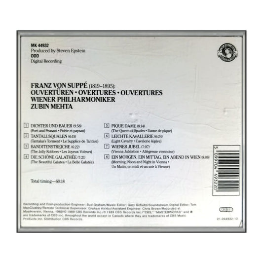 Franz Von Suppé & Wiener Philharmoniker & Zubin Mehta: Ouverturen