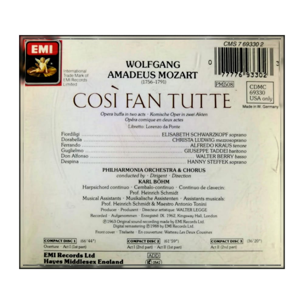 Wolfgang Amadeus Mozart: Così Fan Tutte