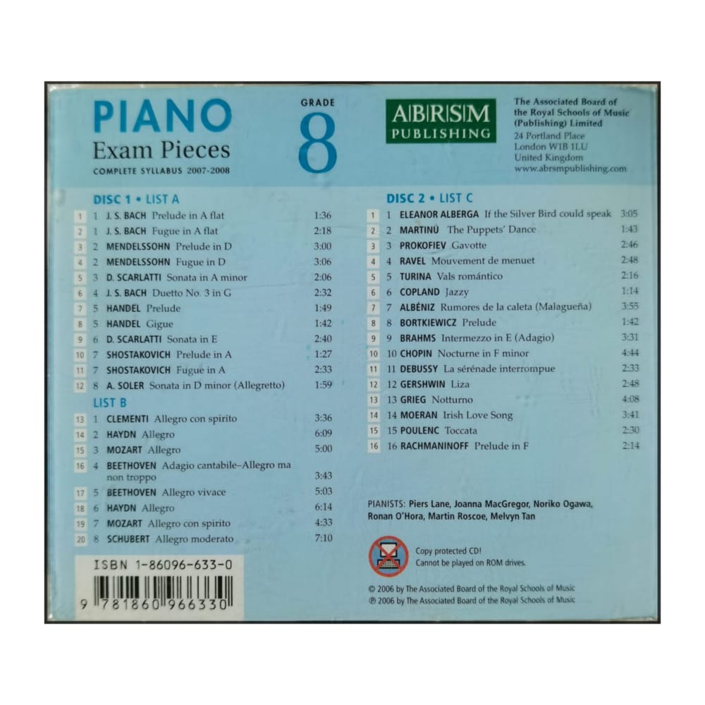 Abrsm: Piano Exam Pieces: Grade 4: Complete Syllabus 2005-2006