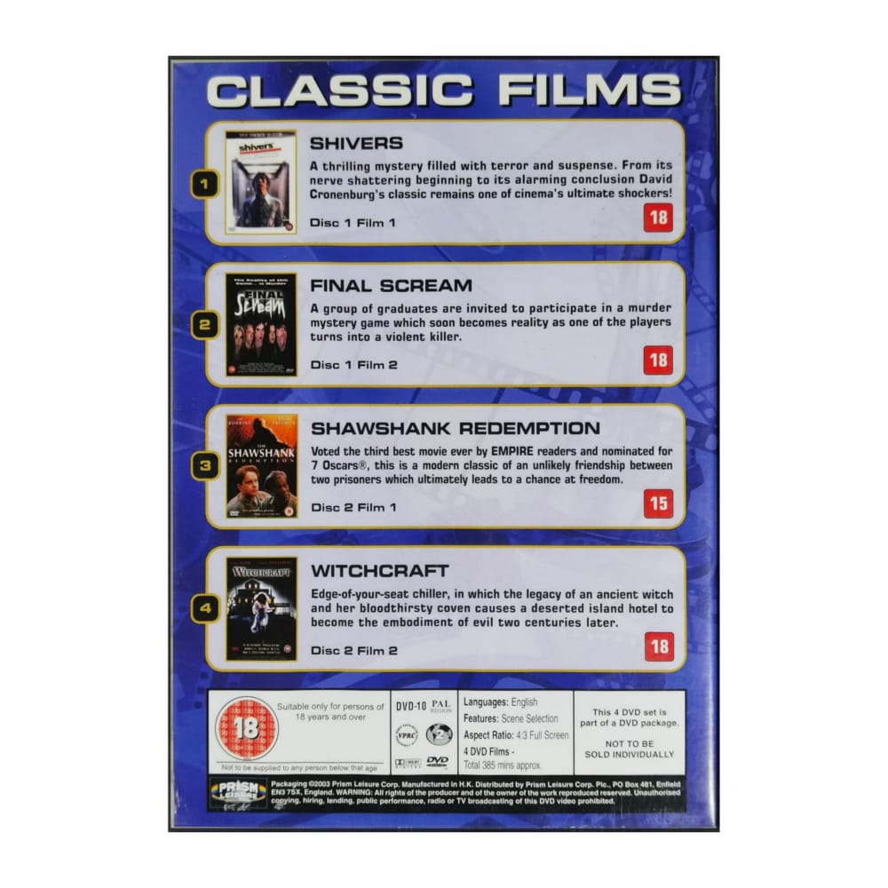 Final Scream + The Shawshank Redemption + Shivers + Witchcraft