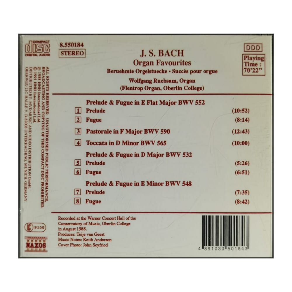 Johann Sebastian Bach: Organ Favourites