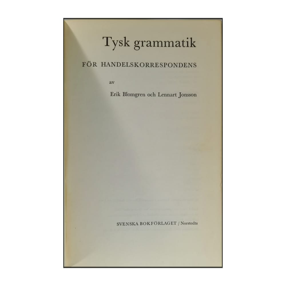 Tysk Grammatik För Handelskorrespondens