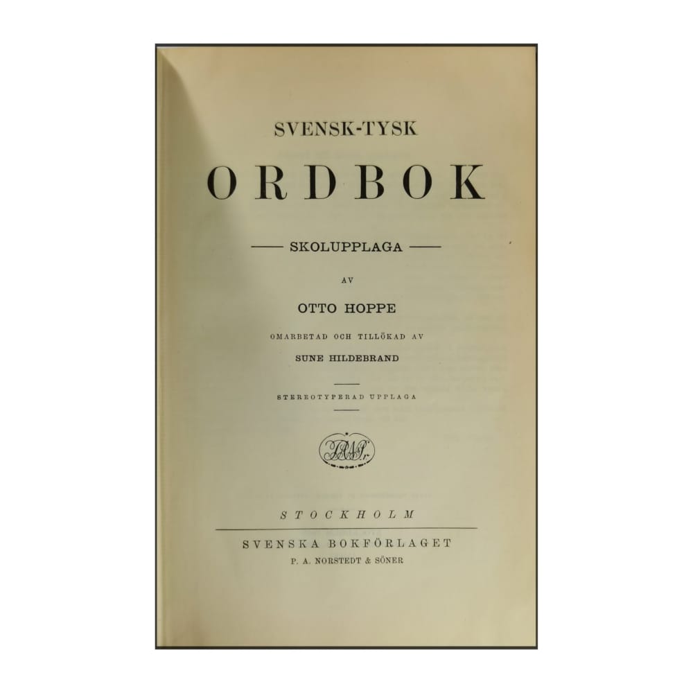 Otto Hoppe: Svensk-Tysk Ordbok
