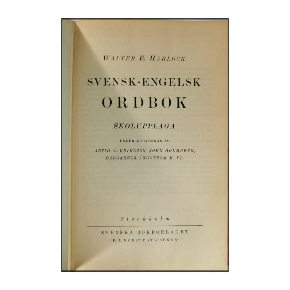 Walter E. Harlock: Svensk-Engelsk Ordbok