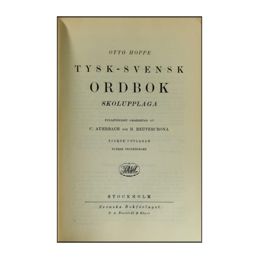 Otto Hoppe: Svensk-Tysk Ordbok 4
