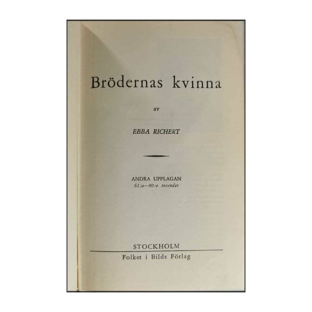 Ebba Richert: Brödernas Kvinna