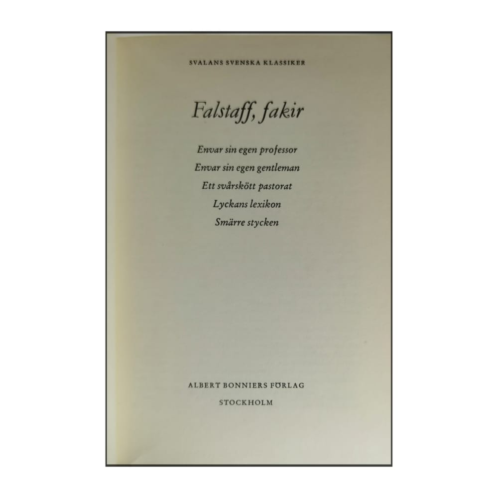 Svalans Svenska Klassiker: Falstaff Fakir