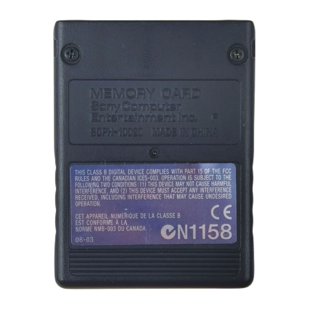 Playstation 2: Memory Card (8Mb) Scph-10020 06-03 (Black) Ps2 Sony