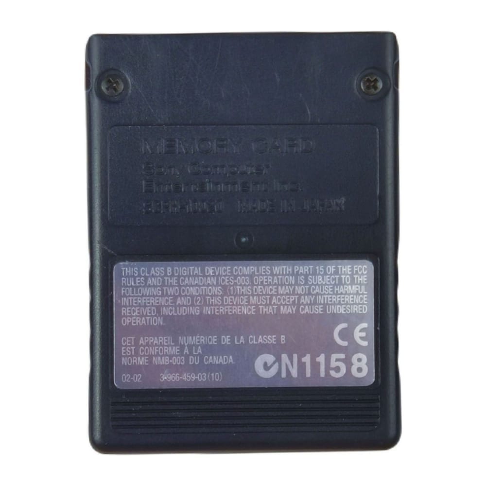 Playstation 2: Memory Card (8Mb) Scph-10020 02-02 (Black) Ps2 Sony