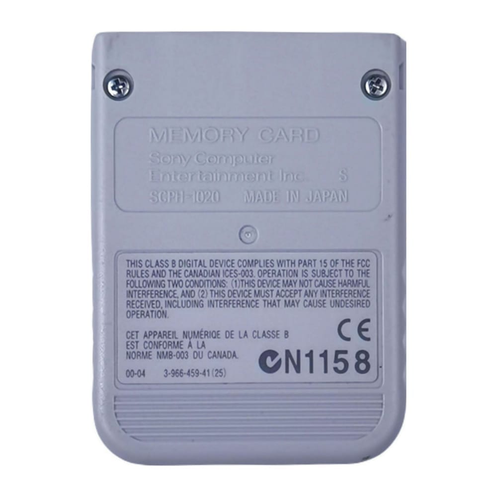 Playstation 1: Memory Card (1Mb) Scph-1020 00-04 (White) Ps1 Sony