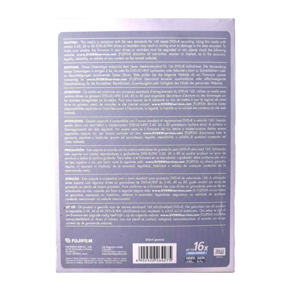 Dvd+R (4.7Gb) ( X5 ) Fujifilm