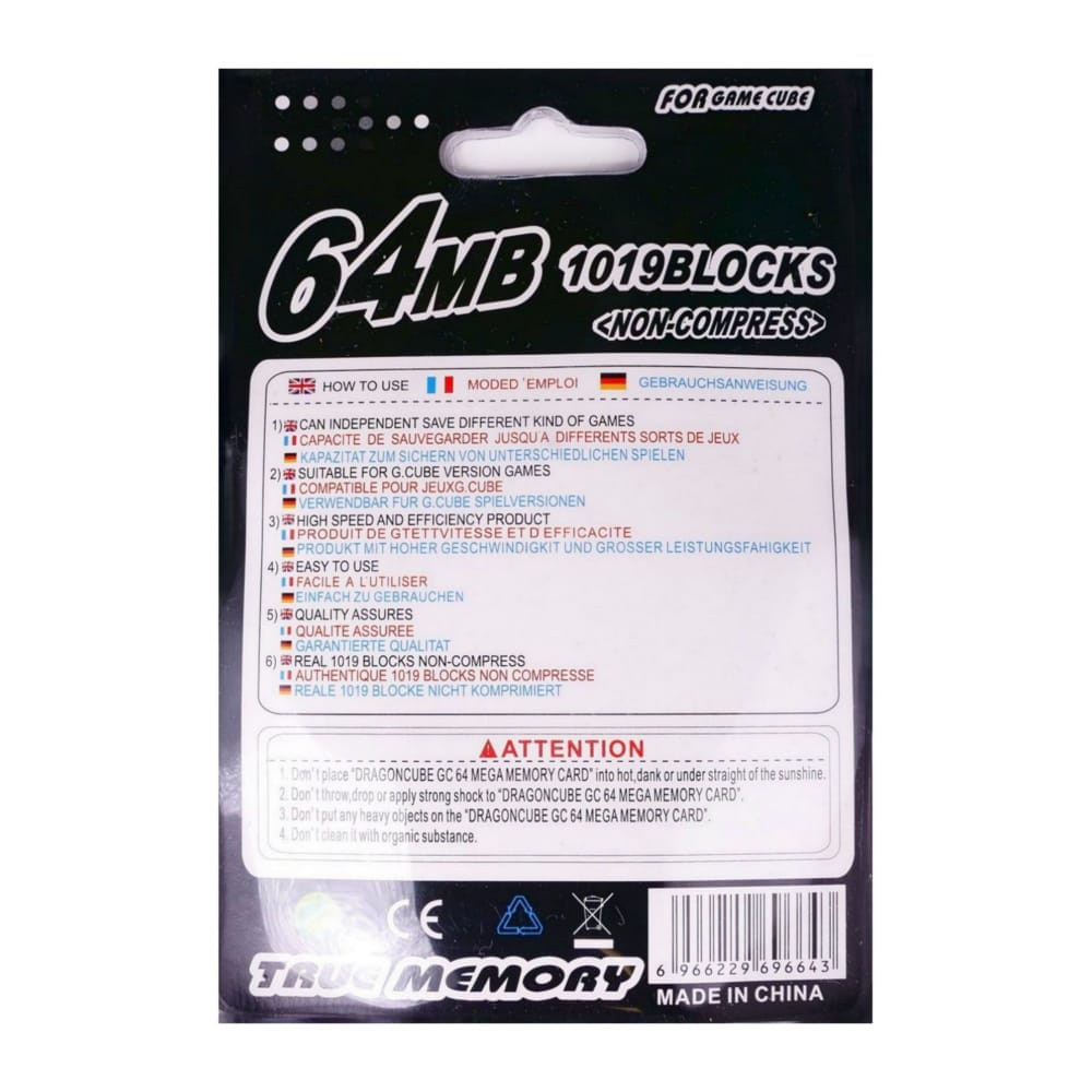 Nintendo Gc: Memory Card (64Mb) (Black)