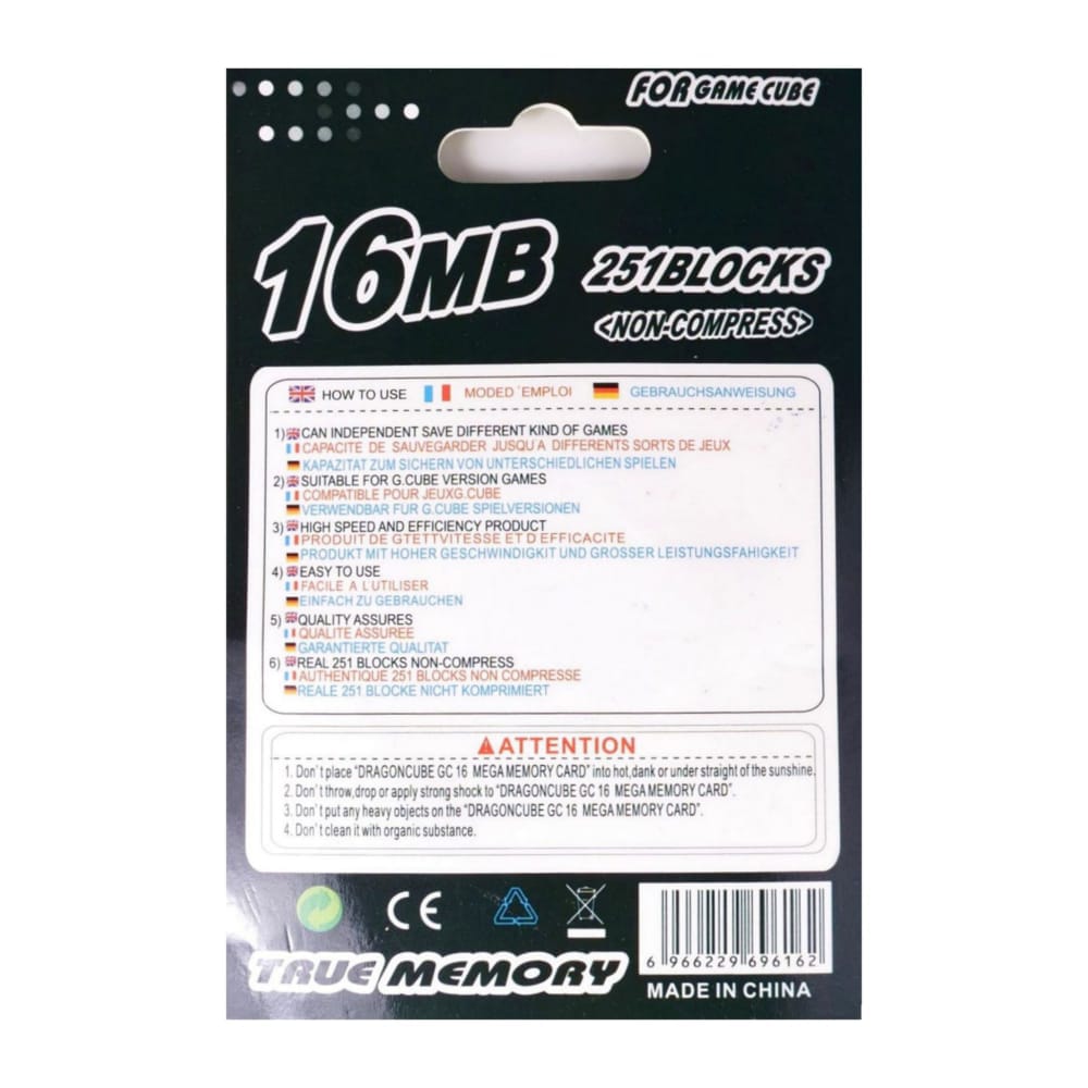 Nintendo Gc: Memory Card (16Mb) (Black)