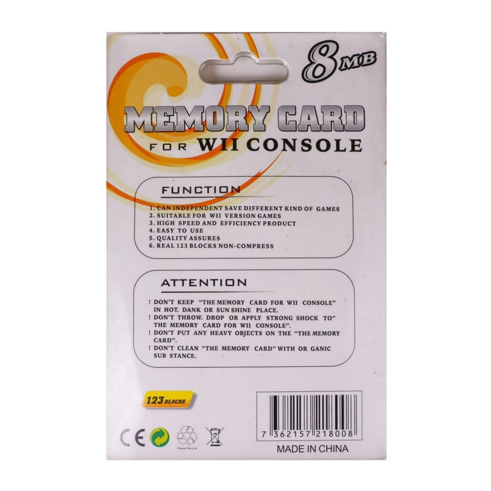 Nintendo Wii: Memory Card (8Mb) White