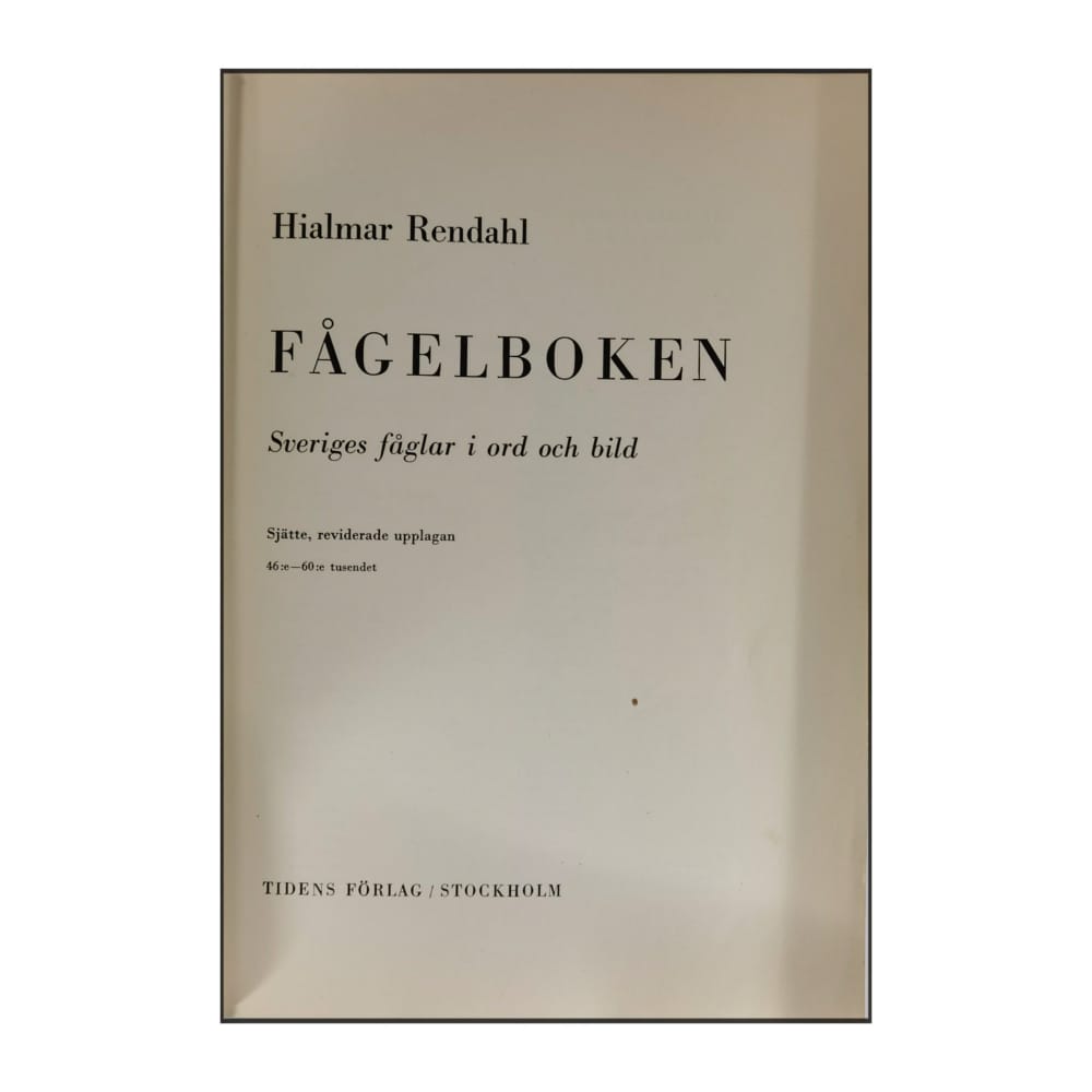 Hialmar Rendahl: Fågelboken