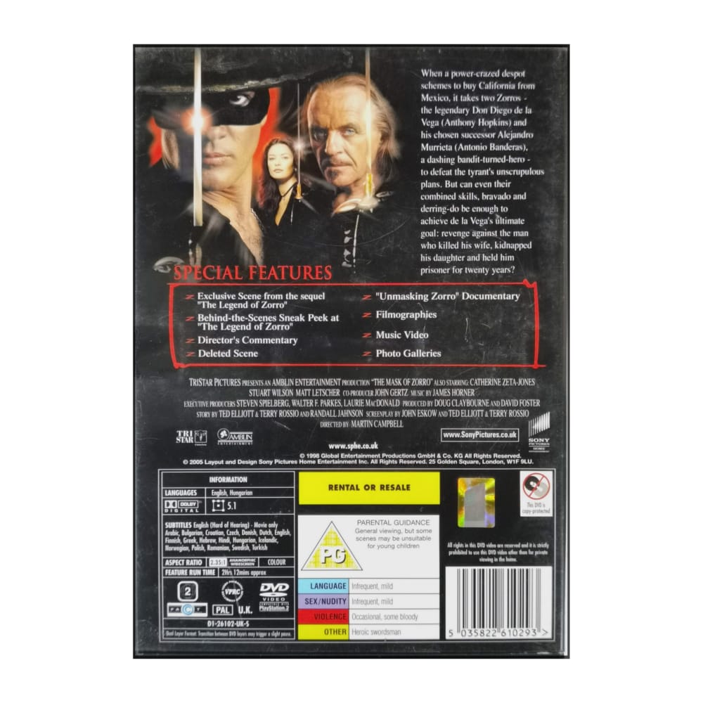 Zorro: The Mask Of Zorro