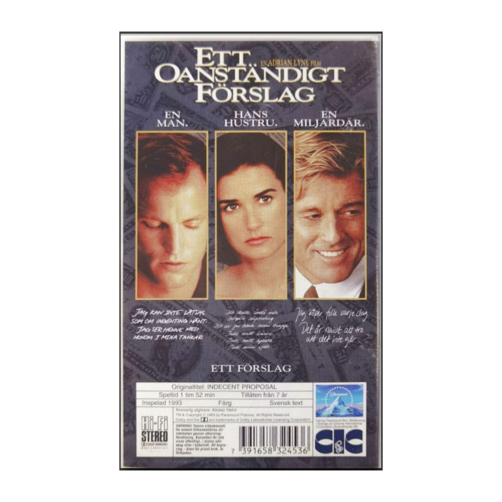 Indecent Proposal (1993) Ett Oanständigt Förslag