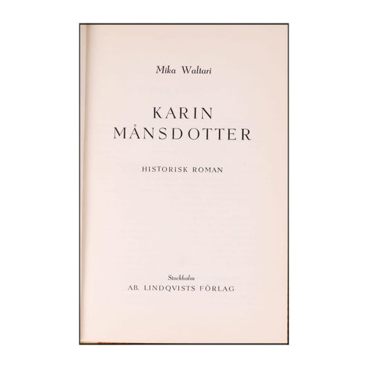 Mika Waltari: Karin Månsdotter