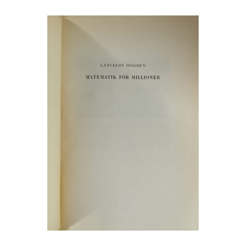Lancelot Hogben: Matematik För Miljoner