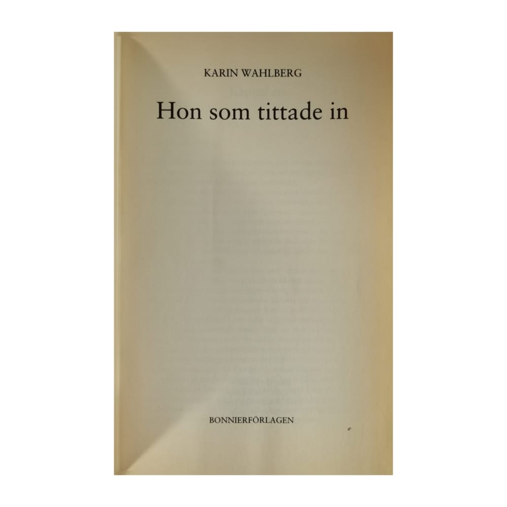 Karin Wahlberg: Hon Som Tittade In