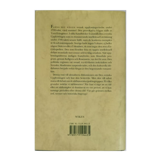 Tore Frängsmyr: Sökandet Efter Upplysningen