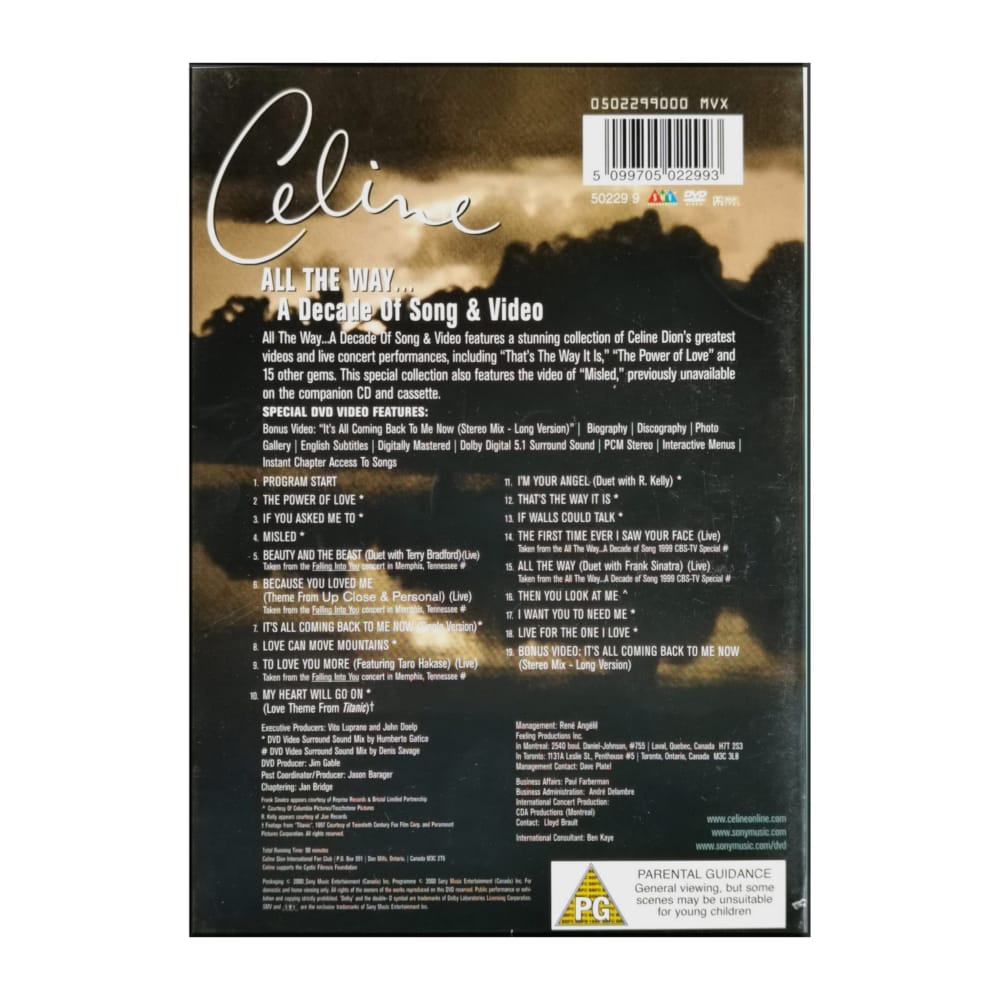 Celine Dion: All The Way A Decade Of Song & Video