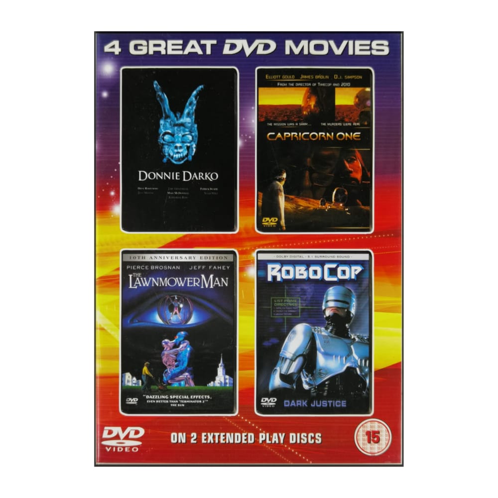 Donnie Darko + The Lawnmower Man + Capricorn One + Robocop: Dark Justice