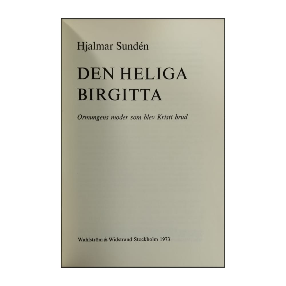 Hjalmar Sundén: Den Heliga Birgitta