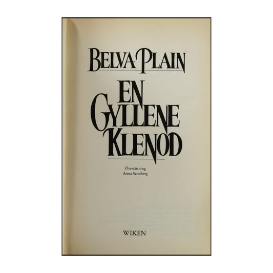 Belva Plain: En Gyllene Klenod