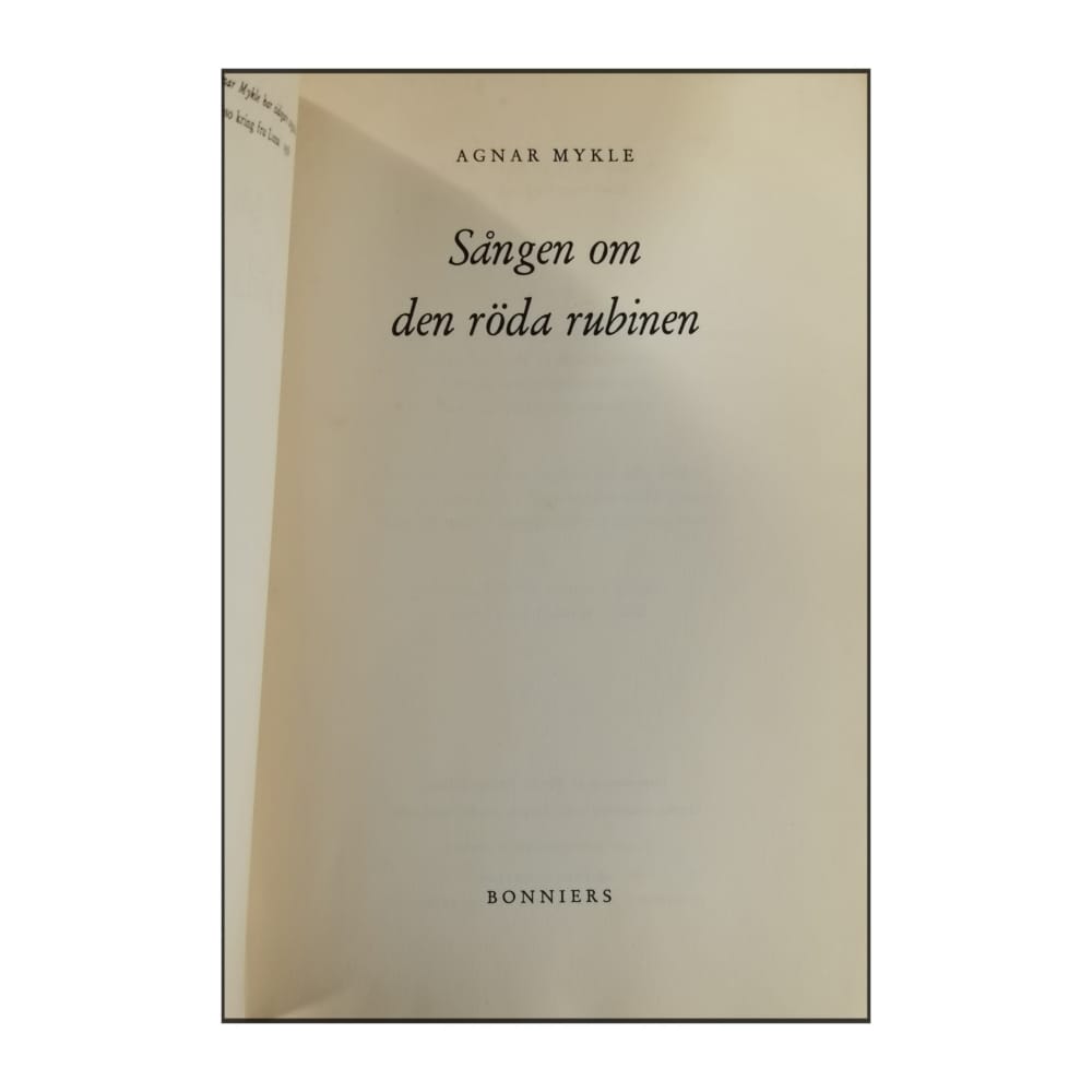 Agnar Mykle: Sången Om Den Röda Rubinen