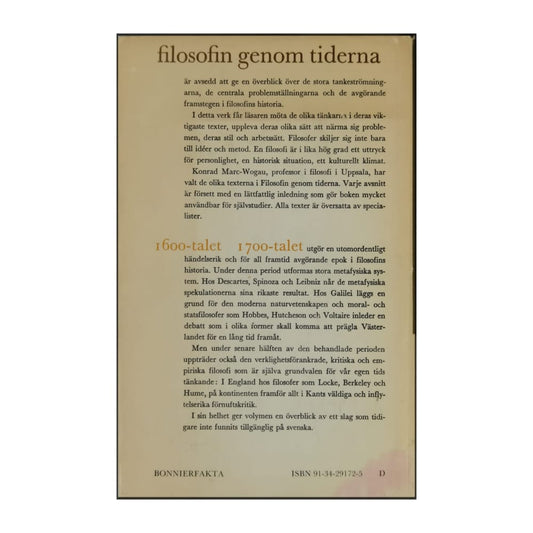 Filosofin Genom Tiderna 1600-Talet 1700-Talet