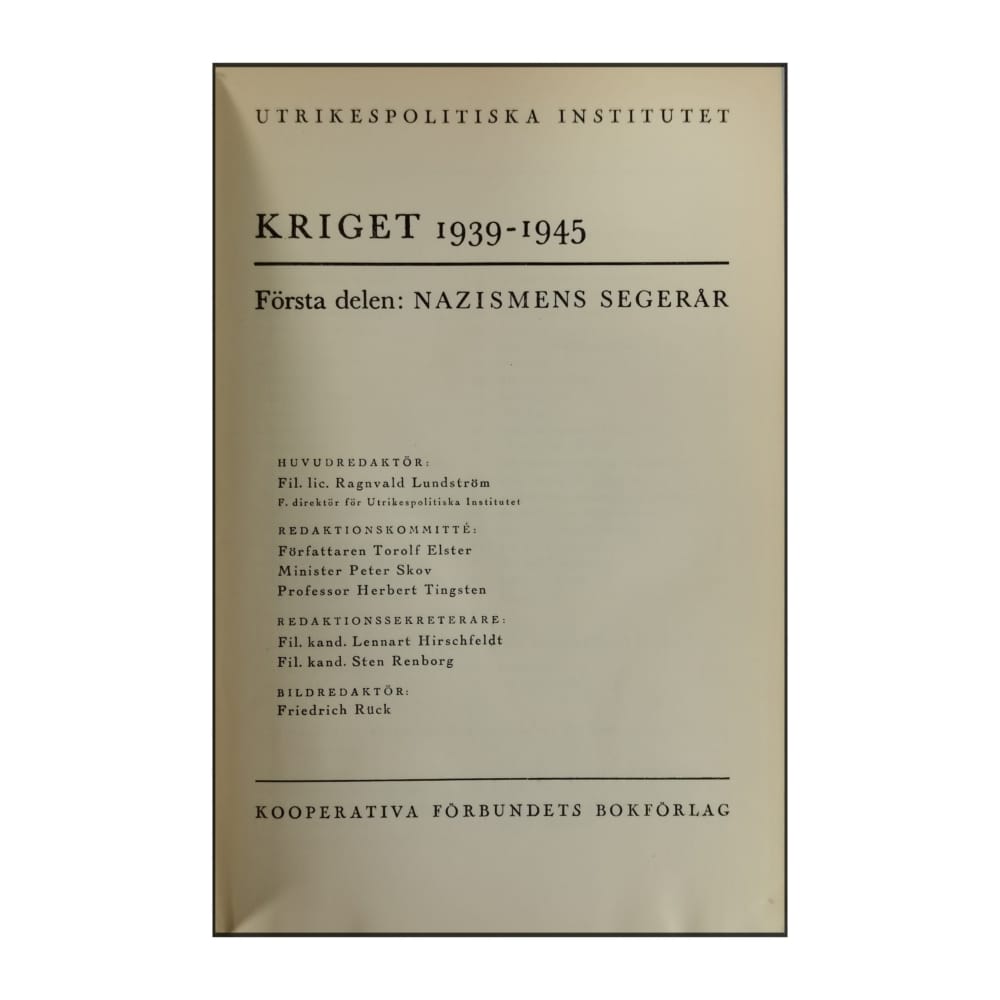 Kriget 1939-1945 V1: Nazismens Segerår