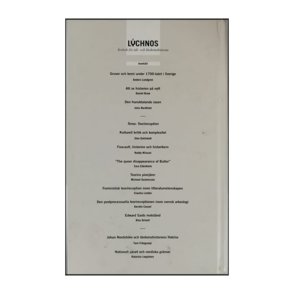 Lýchnos: Årsbok För Idé- Och Lärdomshistoria 2008