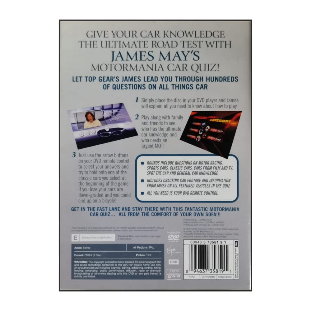 James May'S Motormania Car Quiz