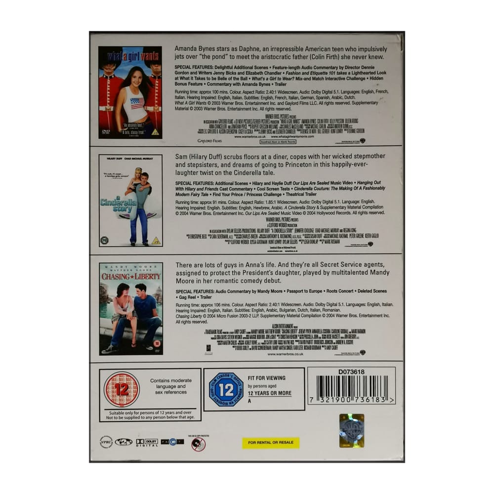 What A Girl Wants + A Cinderella Story + Chasing Liberty