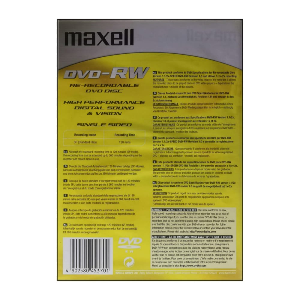 Dvd-Rw (4.7Gb) Maxell
