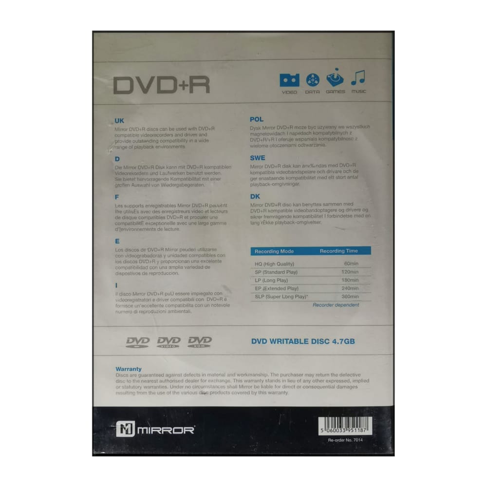 Dvd+R (4.7Gb) Mirror