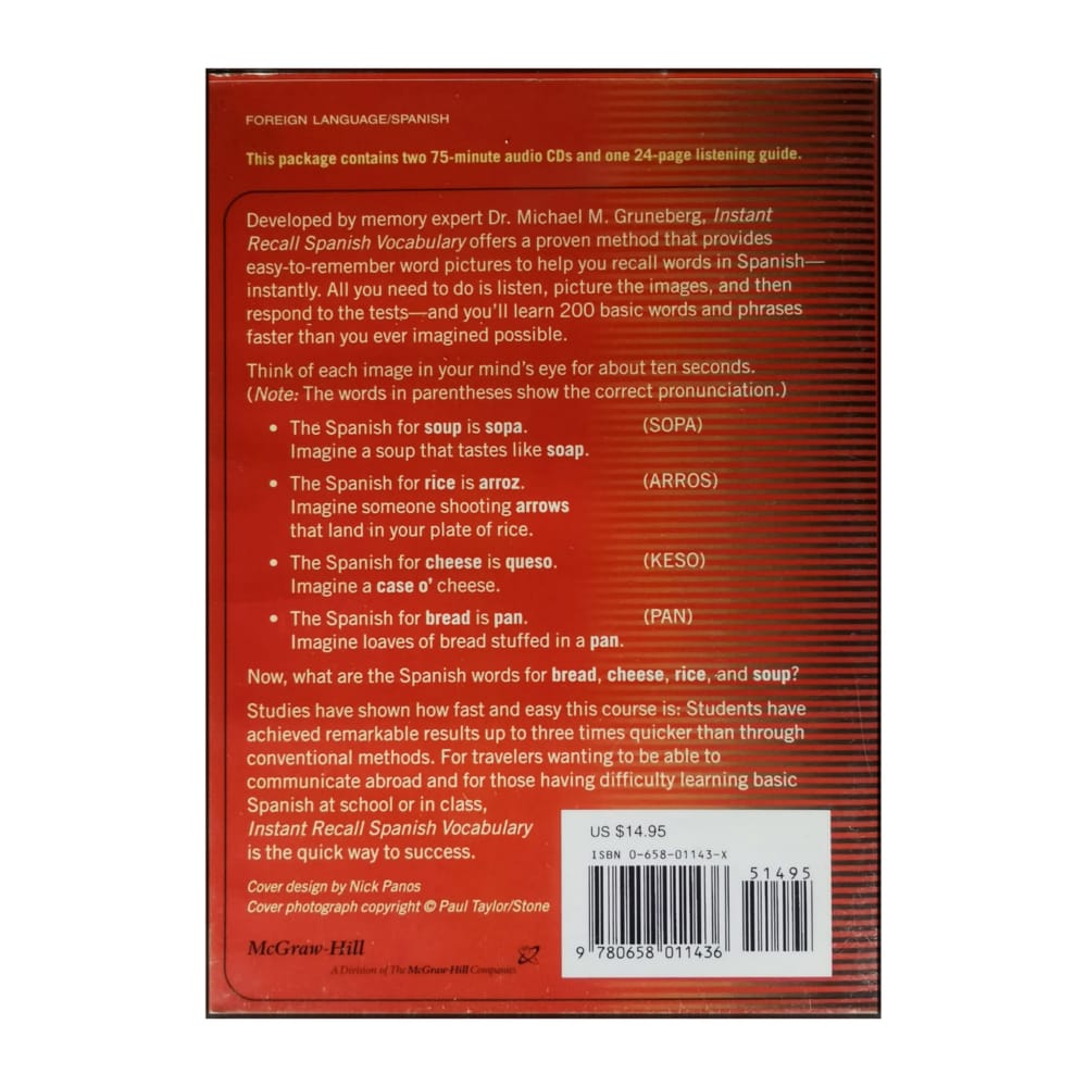 Michael M. Gruneberg: Instant Recall Spanish Vocabulary