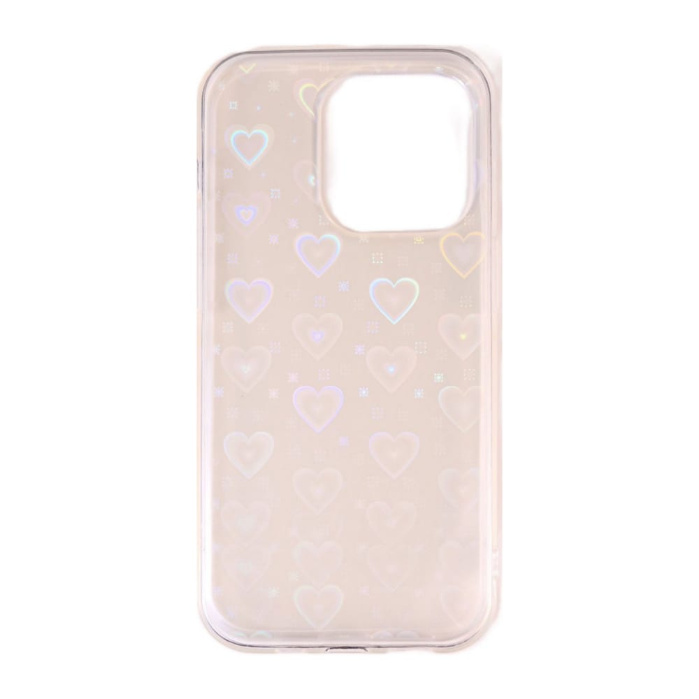 Hearts Holographic (White Transparent)