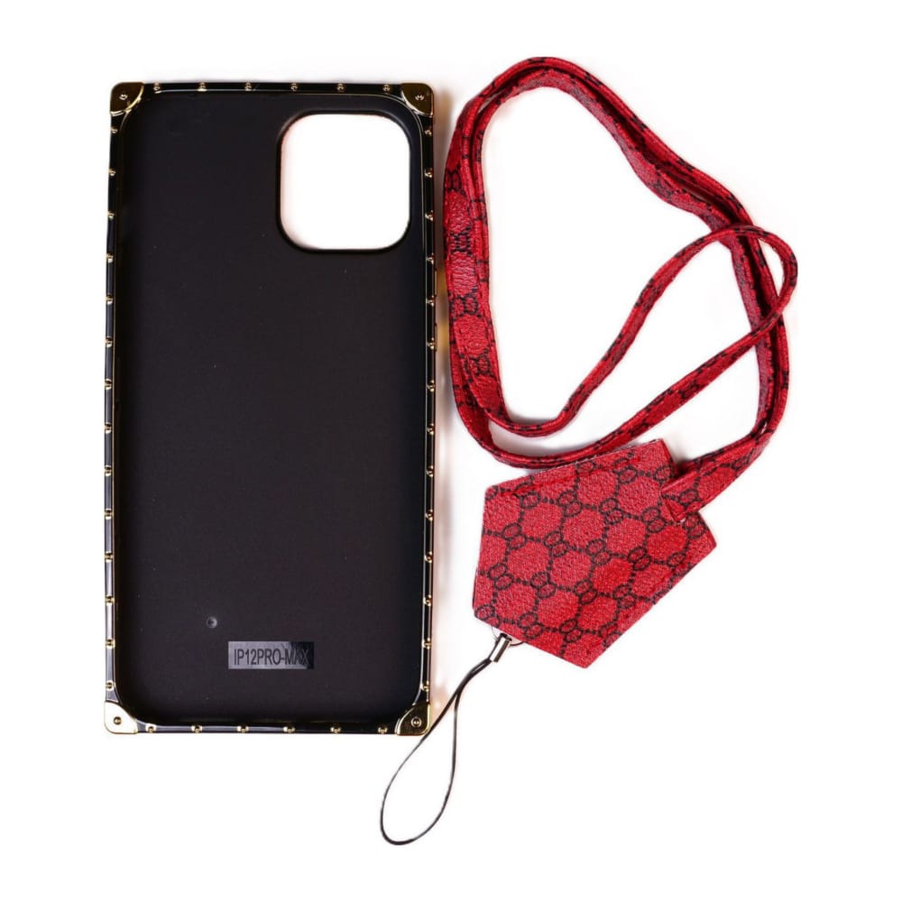 Sqaure Textile + Strap Case (Red)