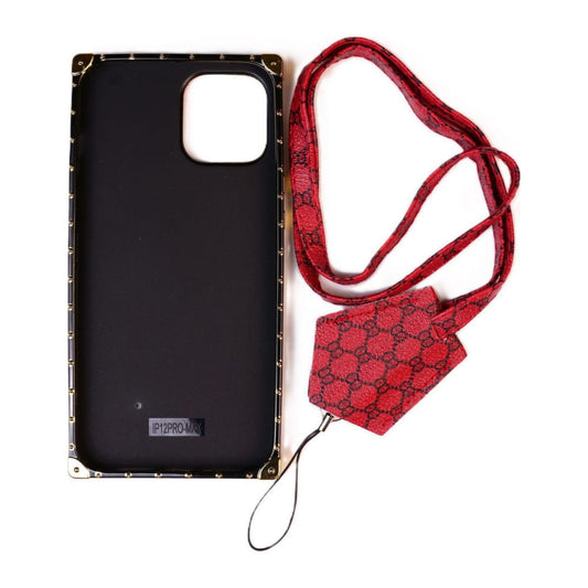 Sqaure Textile + Strap Case (Red)