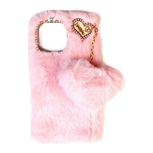 Heart Furry Pendant (Pink)