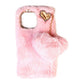 Heart Furry Pendant (Pink)