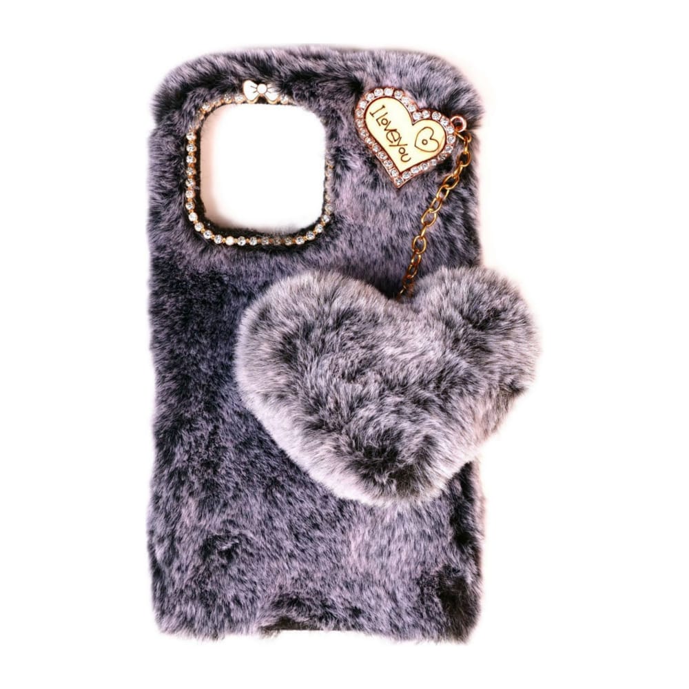 Heart Furry Pendant (Black)