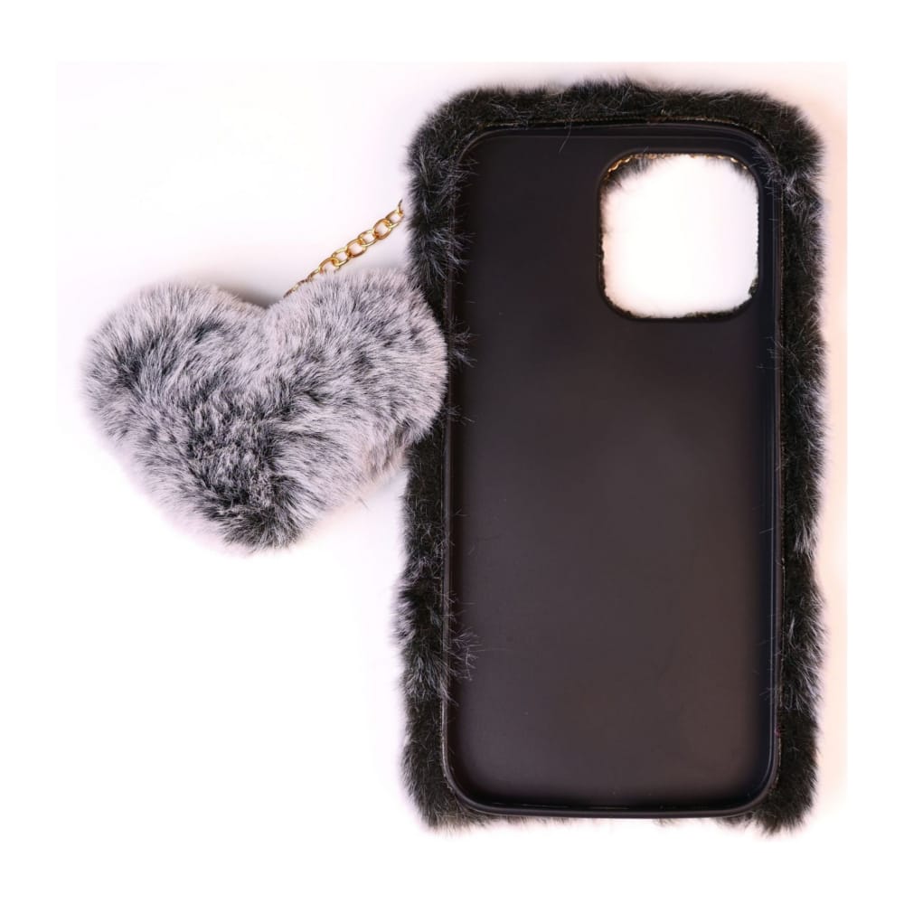 Heart Furry Pendant (Black)