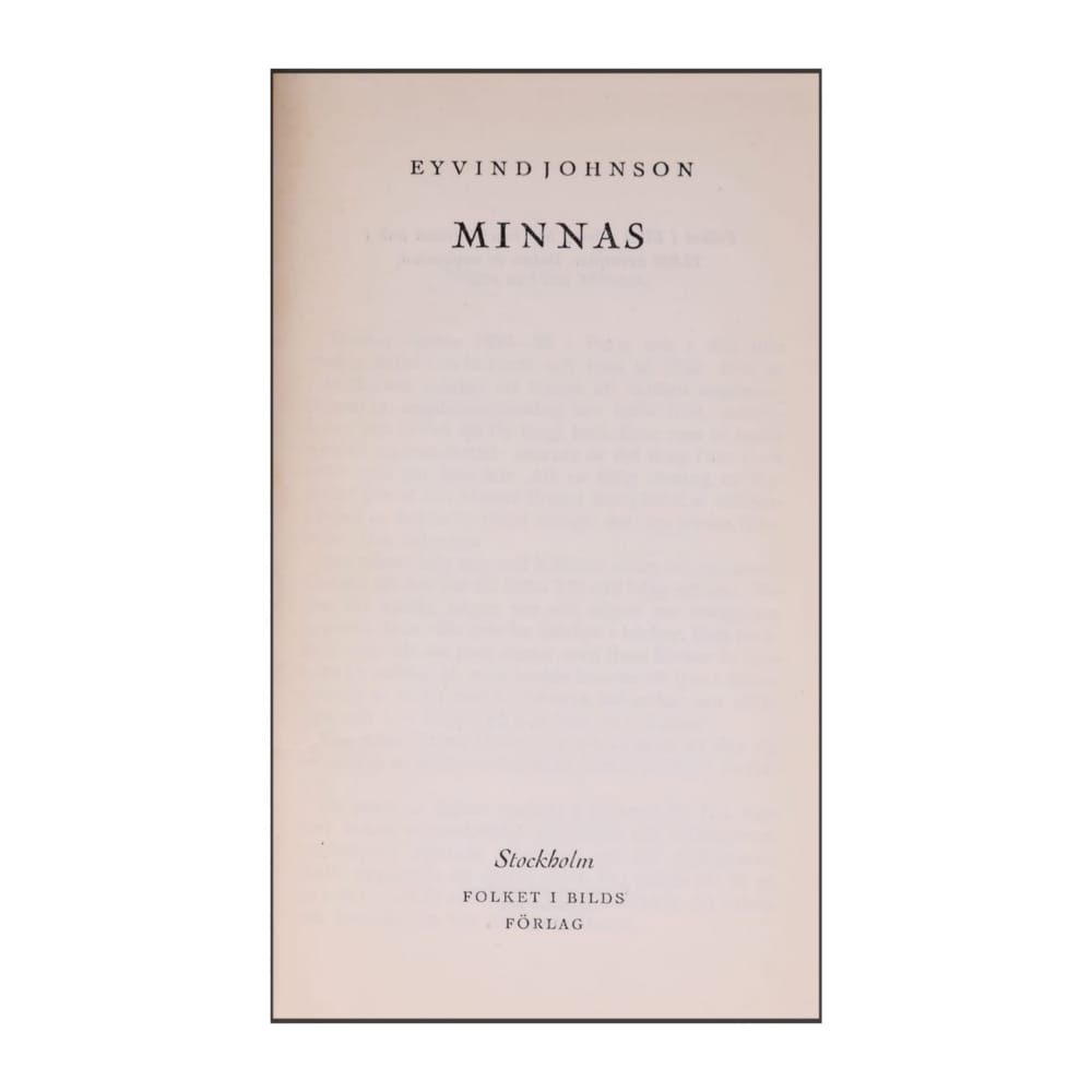 Eyvind Johnson: Minnas